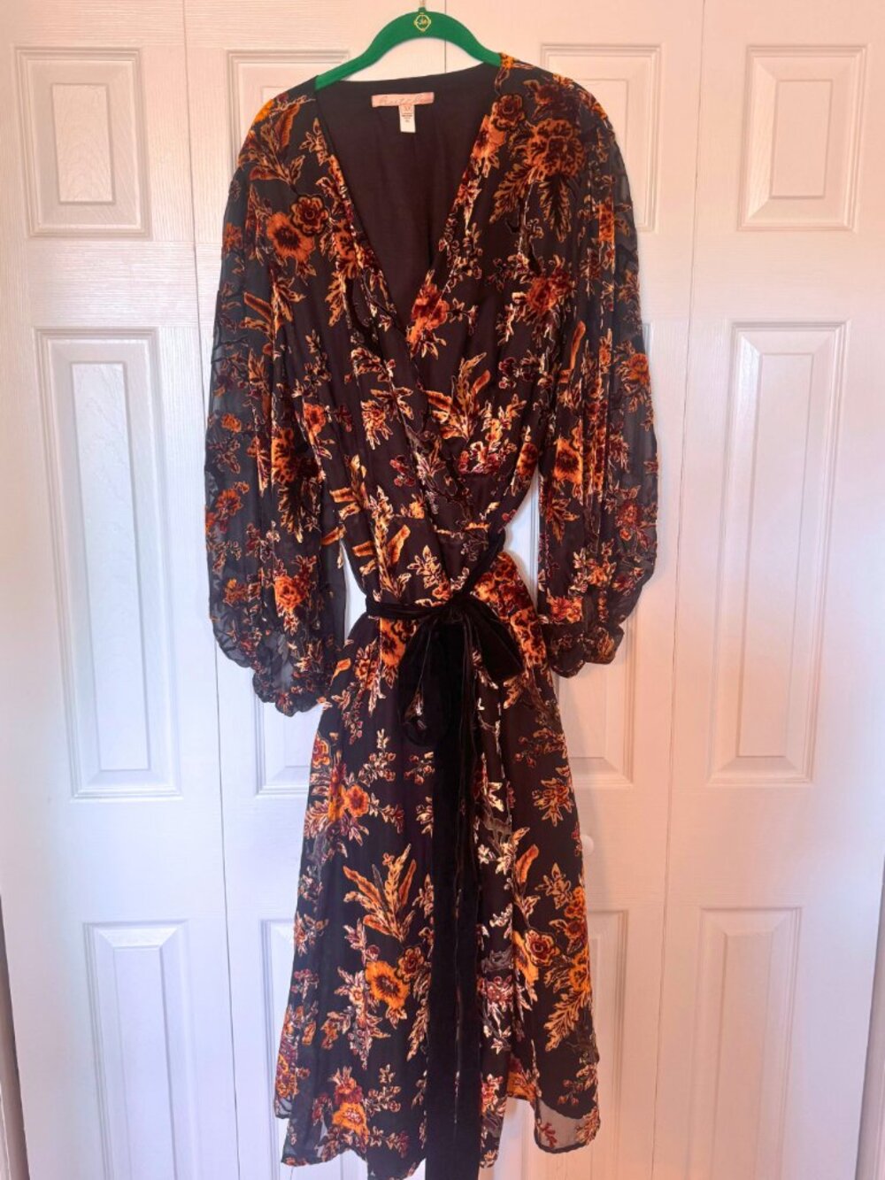 🍂 Hutch Anthropologie Velvet Burnout Midi Wrap Dress 3X 🍂